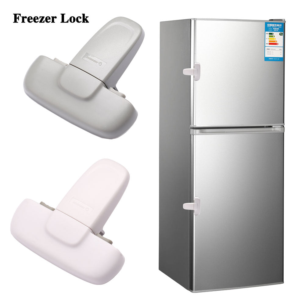 Refrigerator Locks for Children Kids, Fridge Freezer Door Lock Latch, Child  Safety Latch Baby Lock for Refrigerator Door, 3M Adhesive Easy to Install  and Use (Gray) : : Baby Products