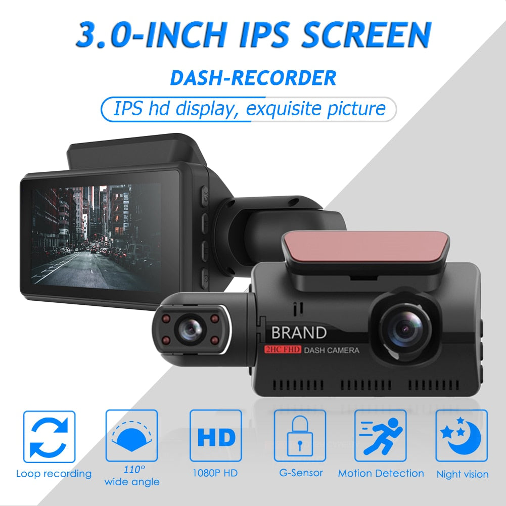 VODOOL Car DVR Dash Cam 3 in 1 Video recorder Rear View Dual