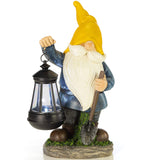 VP Home Earnest Garden Gnomes with Solar Powered Lantern