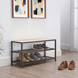 TRINITY 3-Tier Shoe Bench, 36"W x 13.2"D x 18"H