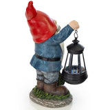 VP Home Earnest Garden Gnomes with Solar Powered Lantern