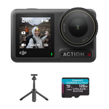 DJI OSMO Action 4 Action Camera Bundle, Waterproof Cam with 128GB Memory Card