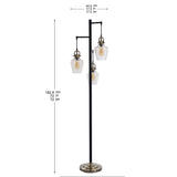 Stylecraft Basia 3-Light Floor Lamp, 3 Classically Shaped Lantern Styled Lights