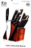 Cangshan L Series 12 Piece Knife Block Set, Hand Sharpened Blade German Steel