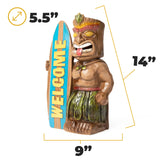 Vp Home Tiki Welcome Surfboard Solar Powered Led Light, Maya Totem Garden Lamp Skateboard