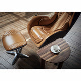 Nouhaus Classic Massage Chair with Ottoman Caramel Leather Lounge Chair