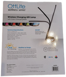 OttLite Wireless Table Lamp Desk LED Light with Clock and Charging Station