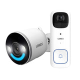 Lorex 2K Doorbell with Lorex Fusion Collection 4K Spotlight Camera Bundle