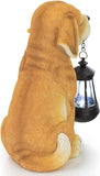 VP Home Golden Puppy with Lantern Solar Powered LED Light