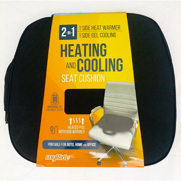 MyRide Heating and Cooling Gel Seat Cushion, High Density Memory Foam Mat