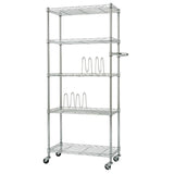 TRINITY Basics EcoStorage Pantry Rack, 5-Tier NSF Certified Rack with Sidehandle Dividers & Wheels