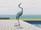 33-37 Inch Iron Crane Statue Set, Retro Spread-winged Garden Decoration, 2 Pc
