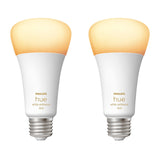 Philips Hue 100W White Ambiance A21 Smart LED Bulbs, 2-pack