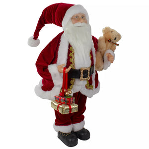 Northlight 24"H Traditional Santa Christmas Figure with a Plush Bear