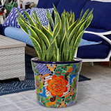 Stylecraft Talavera Style Ceramic Planter, 19” Dia. x 17” H