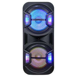 QFX PBX-1212A Dual 12" High Power Bluetooth Speakers with RGB Lighting