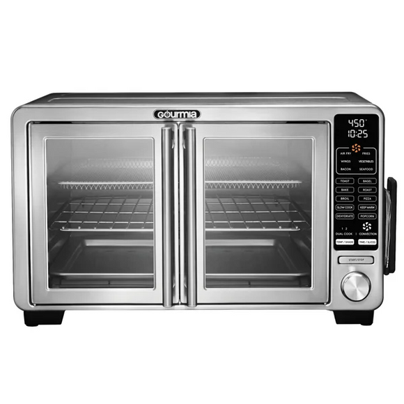 Gourmia XL Digital Countertop Oven with Air Fry, Frech Door, Stainles