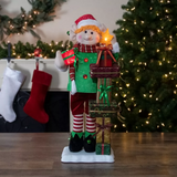 Northlight 28"H Lighted Animated Christmas Elf with Christmas Present