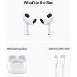 Apple AirPods (3rd Generation) Wireless Earbuds with Lightning Charging Case. Spatial Audio, Sweat and Water Resistant, Up to 30 Hours of Battery Life. Bluetooth Headphones for iPhone