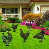 5 Piece Acrylic Chicken Garden Decoration, Chicken Poles Lawn Ornament