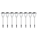 Pure Garden Solar Stainless Steel Outdoor Path Lights, 8pc