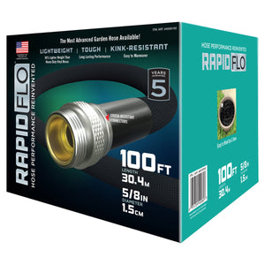 Rapid Flo 5/8 In. X 100 Ft. Compact Garden Hose, Kink Resistant, Flexible and Durable