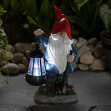 VP Home Earnest Garden Gnomes with Solar Powered Lantern