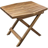 Melino Wooden Folding Table, Acacia Wooden Small Table Weather Resistant and Fully Assembled