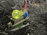 Vp Home Wheelbarrow Gnome With Magic Orb Solar Powered Led Light