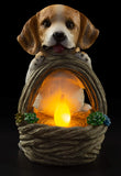 VP Home Puppy Dog with Basket Solar LED Light