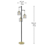 Stylecraft Piper 3 Edison-style Floor Lamp with Steel Cage-style Shades