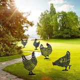 5 Piece Acrylic Chicken Garden Decoration, Chicken Poles Lawn Ornament