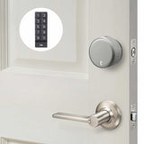 August Wi-Fi Smart Lock With Yale Keypad and Satin Nickel Door Lever