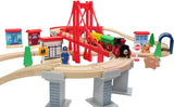 60-piece Wooden Train Set, Complete Toy Railway w/Tracks