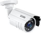 ZOSI 1080P 2.0MP HD 1920TVL Hybrid 4-in-1 TVI/CVI/AHD/960H CVBS CCTV Security Camera, 80ft Night Vision,Aluminum Metal Cam