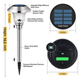 WeGuard Solar Glass Stainless Steel Pathway Lights, 8 Pack 16 Lumens Patterned Light