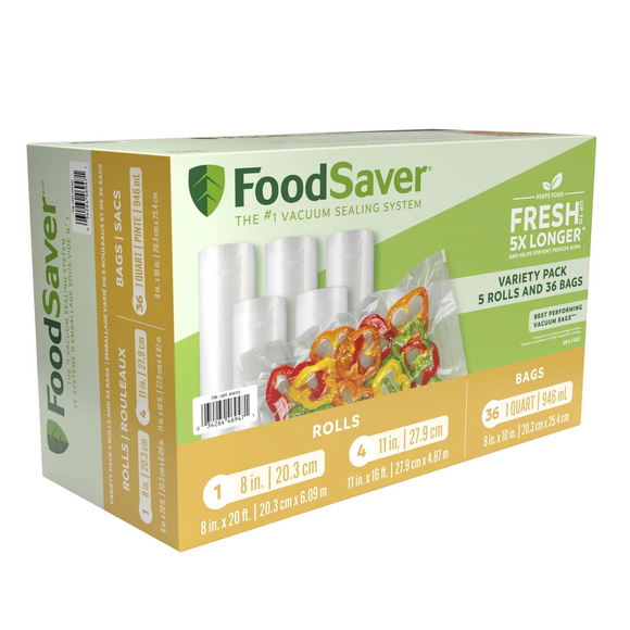 FoodSaver Vacuum Sealer Rolls and Bags Variety Pack