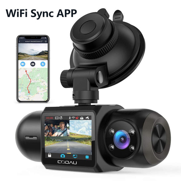 1080P Dual Dash Cam Front and Inside Dash Cam, Dash Camera Driving Recorder with GPS and Speed