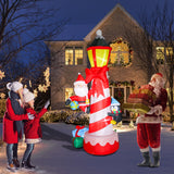 Wonder Garden 8Ft Inflatables Christmas Lamp with Santa Penguin Lighthouse