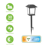 Better Homes & Gardens Solar Powered Square Matte Metal Pathway Light, 2 Pack