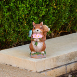 VP Home Charming Squirrel Statue with Solar LED Light