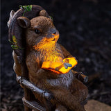 VP Home Squirrel Reading & Relaxing on Rocking Chair with LED Light