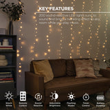 Merkury Innovations 200 LED Cascading Curtain Lights with Music Sync