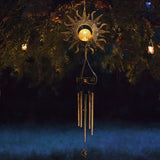 Solar Wind Chimes for Outside Sun Crackle Glass Ball Warm LED Solar Garden Lights Waterproof Sympathy Wind Chime Outdoor Metal Decor Memorial Gift for Yard Porch Lawn
