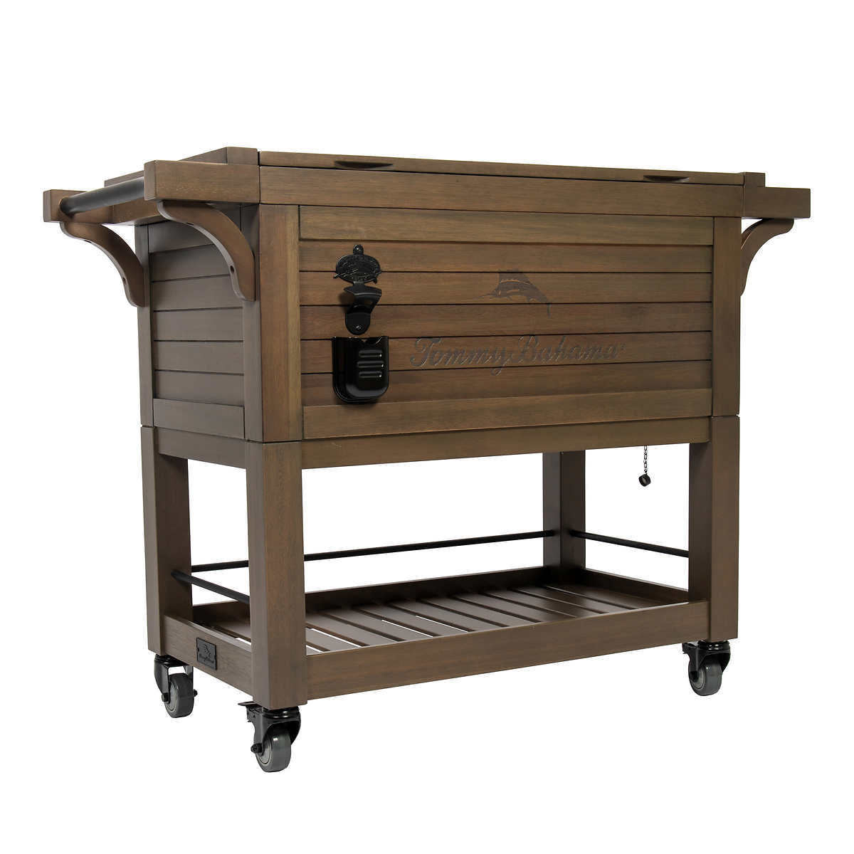 Tommy Bahama 100 Quart Rolling Wood Cooler – Homesmartcamera