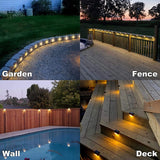 JMH Solar Deck Lights Fence Post Lights, 8 Pack