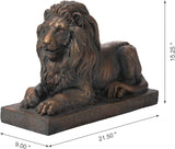 Glitzhome Bronze Guardian Lion Statue, 20.5" H Lion Sculpture