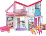 Barbie Malibu House 2-Story Dollhouse Playset with 25+ Furniture and Accessories
