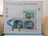 4 Stories 10 Rooms Dolls House with 2 Princesses Slide Accessories, Playset for Toddler Playhouse