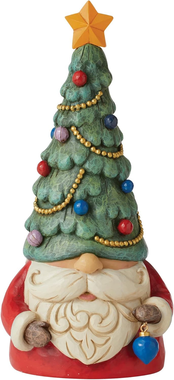 Jim Shore Christmas Gnome, Christmas Tree Hat with Lit Star Gnome